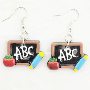 Blackboard Charm Teacher School Dangle Earrings